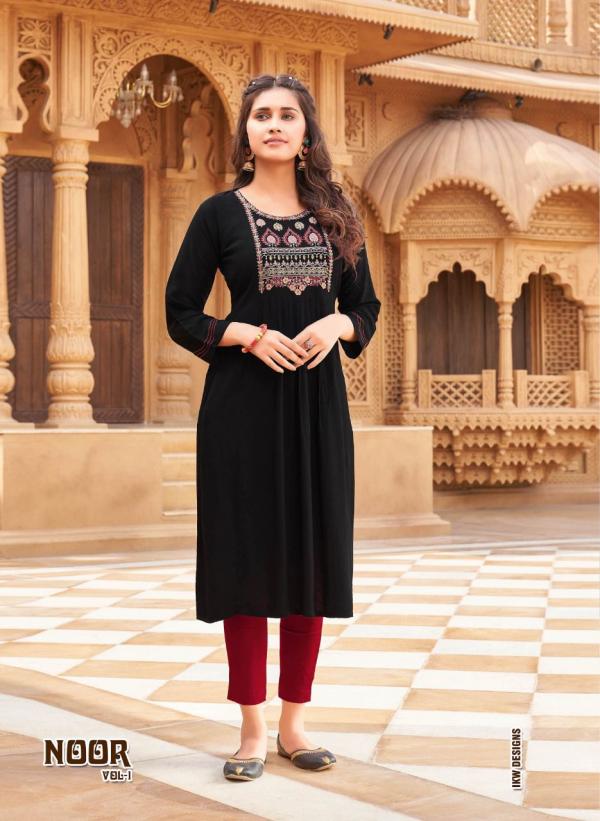 Ikw Noor Vol 1 Rayon Viscose Designer Kurti Collection